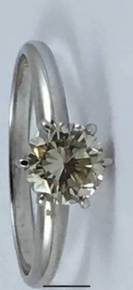Women’s designer Love Story diamond solitaire engagement ring. 14K