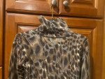 Neiman Marcus Cashmere Animal Print Turtleneck Sweater Shirt - XS