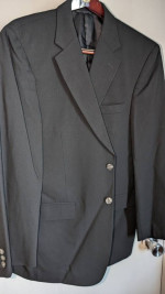 Marco Carelli 44 L BLACK 100% Wool Two Button Single Breasted Sport Co