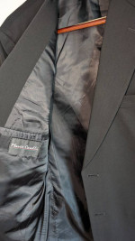 Marco Carelli 44 L BLACK 100% Wool Two Button Single Breasted Sport Co