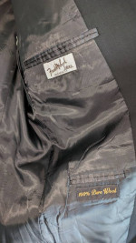 Marco Carelli 44 L BLACK 100% Wool Two Button Single Breasted Sport Co