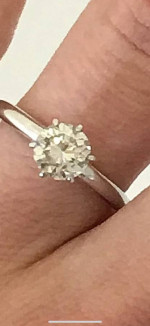 Love story .87 carat round diamond solitaire engagement ring.14K