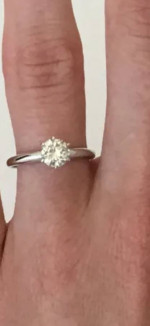 Love story .87 carat round diamond solitaire engagement ring.14K