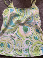 NWT Blue/Green Paisley 2-Piece Tankini Bathing/Swim Suit Size SMALL