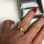 November's birthstone .93 carat yellow sapphire 14K yellow gold ring.