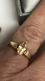 November's birthstone .93 carat yellow sapphire 14K yellow gold ring.