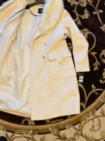 NEW GUESS women’s long ivory wool mix overcoat XL