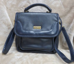 Navy Leather Purse by Oggi Domani