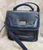 Navy Leather Purse by Oggi Domani