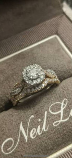 Women's Neil Lane Rose and White Gold Engagement Ring Set. 14K