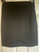 Short Black Skirt w/ Asymmetrical Stripes