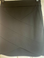 Short Black Skirt w/ Asymmetrical Stripes