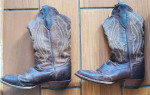 Justin L2684 Womens Tan Distressed Vintage Goat Boot Size 6.5B