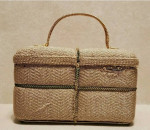 Vintage Judith Leiber Rope Eye Handle Fabric Gift Box Handbag Purse Ba