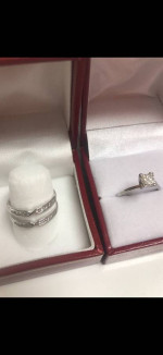 Platinum .88 carat princess diamond engagement ring.