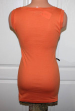 NWT! MICHAEL STARS Orange XS-MED Fitted V-Neck Sleeveless Stretch Tee