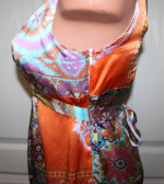 BOHO Chic SIZE XS Low Cut Paisley Floral Silk Babydoll Peasant Tank