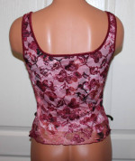NEW! DAYTRIP Size SM Pretty Fitted Raspberry Pink Floral Lace Tank