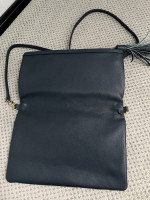 Gigi New York Hand Made Leather Python Bag Navy