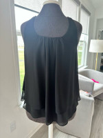 Black Boutique Ruffle Tank - Size Medium
