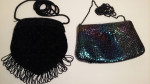 Vintage small evening purses set of 2 - black velvet & sequined
