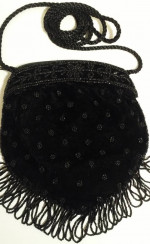Vintage small evening purses set of 2 - black velvet & sequined