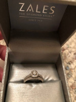 Zales halo bridal set with lifetime warranty 14K white gold
