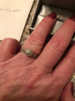 Zales halo bridal set with lifetime warranty 14K white gold