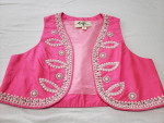 Pink 100% Silk Vest Adorned with Intricate Beading and Sequins