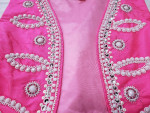 Pink 100% Silk Vest Adorned with Intricate Beading and Sequins