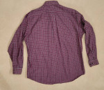 FACONNABLE Men’s Cotton Burgundy Purple White Plaid Shirt - Sz M