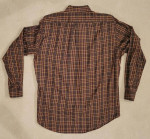 FACONNABLE Men’s Cotton Browns Burgundy Gold Plaid Shirt - Sz M