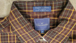 FACONNABLE Men’s Cotton Browns Burgundy Gold Plaid Shirt - Sz M