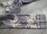 JOHNNY WAS JWLA Gray Embroidered Linen Dress Tunic