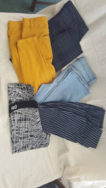Ladies, blue jeans, pants, accessories.