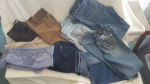 Ladies, blue jeans, pants, accessories.