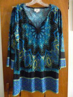 Womens Eci New York Colorful Tunic Top Large Wearable Art