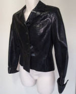 CACHE 90s Gold-Tag Light-Wt Soft Snake-Look LEATHER Jacket Sz 4 UNWORN