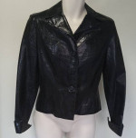 CACHE 90s Gold-Tag Light-Wt Soft Snake-Look LEATHER Jacket Sz 4 UNWORN