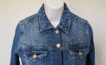 ZARA MINT/PERFECT Distressed Denim STUDDED (Cone) Jacket Sz LG