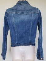 ZARA MINT/PERFECT Distressed Denim STUDDED (Cone) Jacket Sz LG