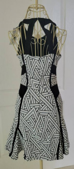 NEW PARKER NYC Sleeveless Black & White Rayon Blend Dress - Sz M
