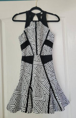 NEW PARKER NYC Sleeveless Black & White Rayon Blend Dress - Sz M