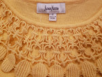 New NEIMAN MARCUS Yellow Cotton Yellow Lacy Crochet Shell Sweater Smal