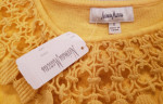 New NEIMAN MARCUS Yellow Cotton Yellow Lacy Crochet Shell Sweater Smal