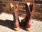 10C Boulet Cayman Alligator Boots-Tooled Leather Tops