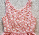 MINE Peach and Beige Lacy Embroidered Dress (lined) – Sz MEDIUM