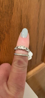 Princess Past Present & Future Diamond Engagement Ring Set. 14K Gold