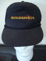 VTG GOLDEN EYE 90's Movie Promo Cap EmbroiderLogo Leather ADJ Strap VG