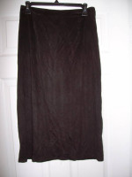 Black suede pencil skirt Ladies size Med, Peep Show shorts size Large